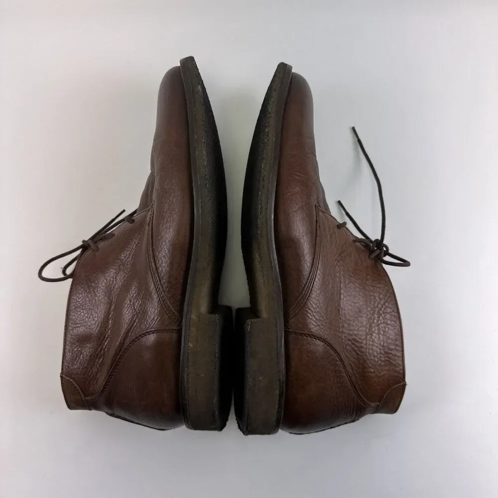 Johnston And Murphy Chukka Boot Brown Pebbled Leather LaceUp Crepe Sole Men 11.5